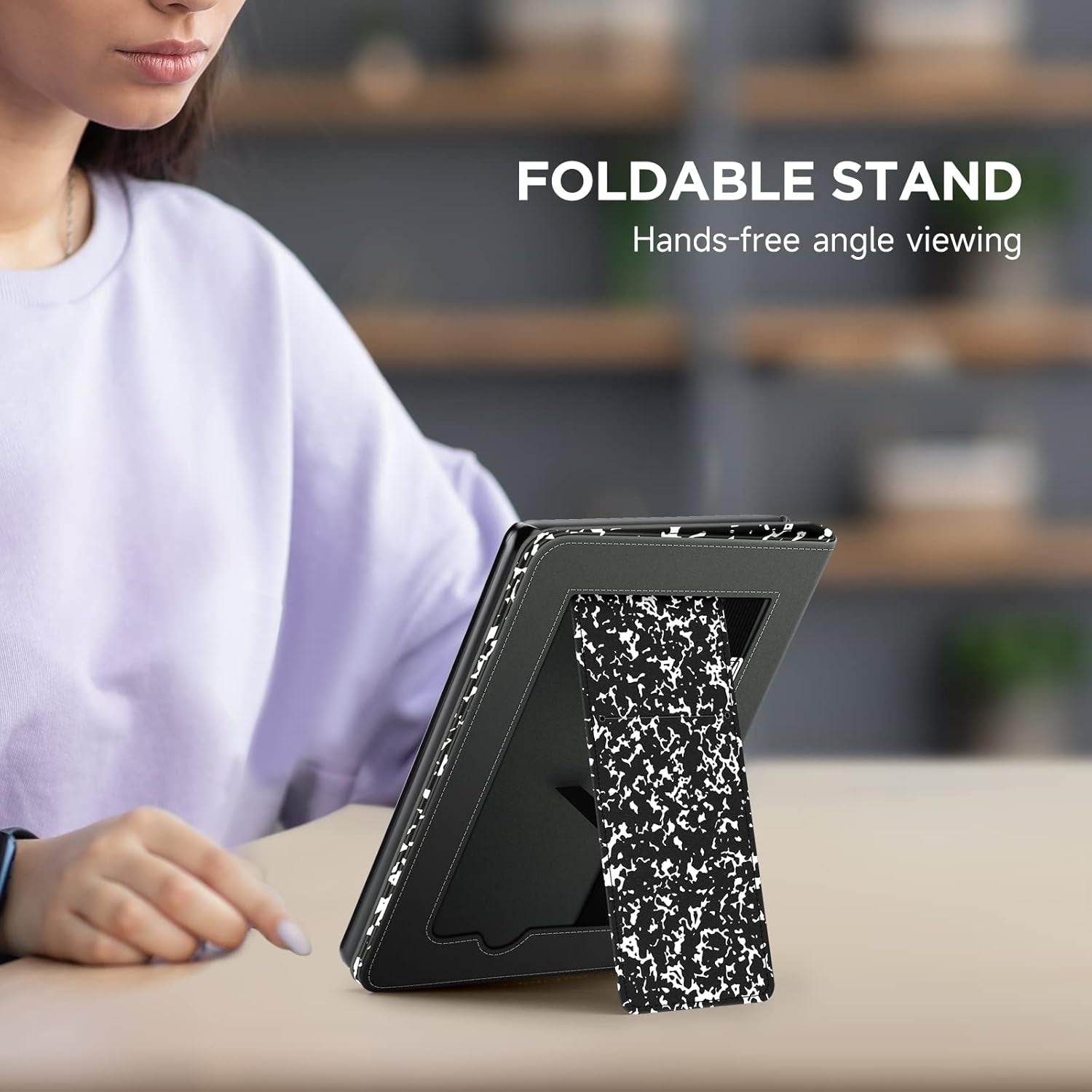 Stand Case for 6.8" Kindle Paperwhite 11Th Generation 2021 and Kindle Paperwhite Signature Edition, Premium PU Leather Cover with Auto Wake/Sleep, Milk Notebook