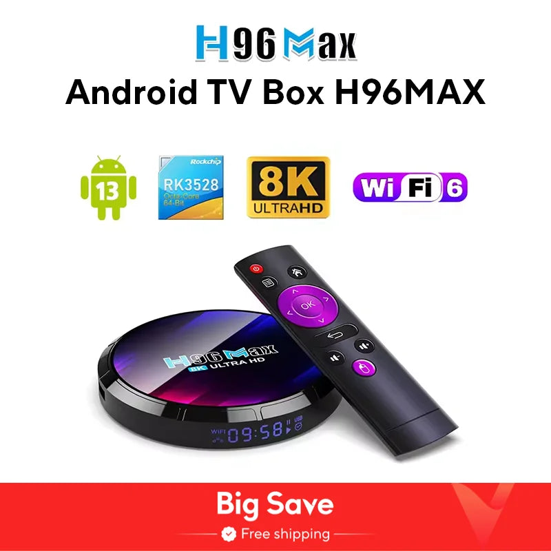 Android TV Box MAX RK3528 Android Box Support 2.4G/5.8G Wifi6 BT5.0 4K Video Set Top TV Box Decode and Play 8K 24Fps