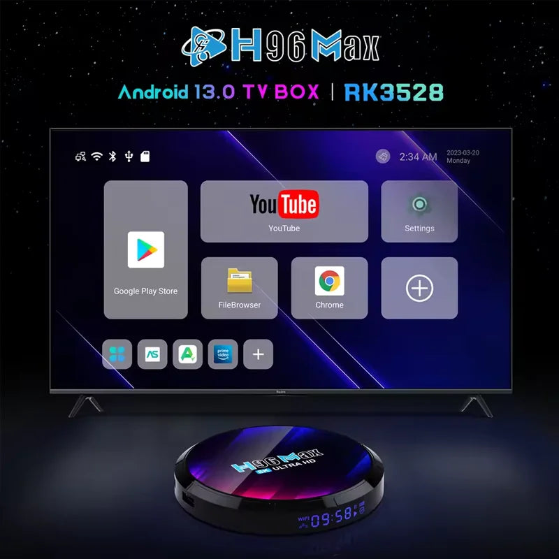 Android TV Box MAX RK3528 Android Box Support 2.4G/5.8G Wifi6 BT5.0 4K Video Set Top TV Box Decode and Play 8K 24Fps