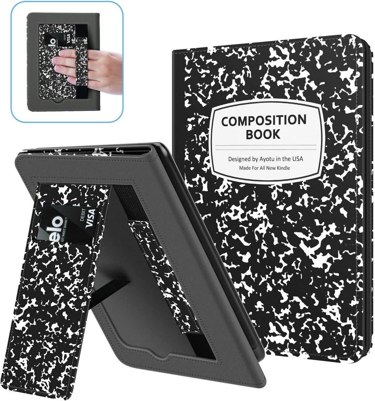 Stand Case for 6.8" Kindle Paperwhite 11Th Generation 2021 and Kindle Paperwhite Signature Edition, Premium PU Leather Cover with Auto Wake/Sleep, Milk Notebook