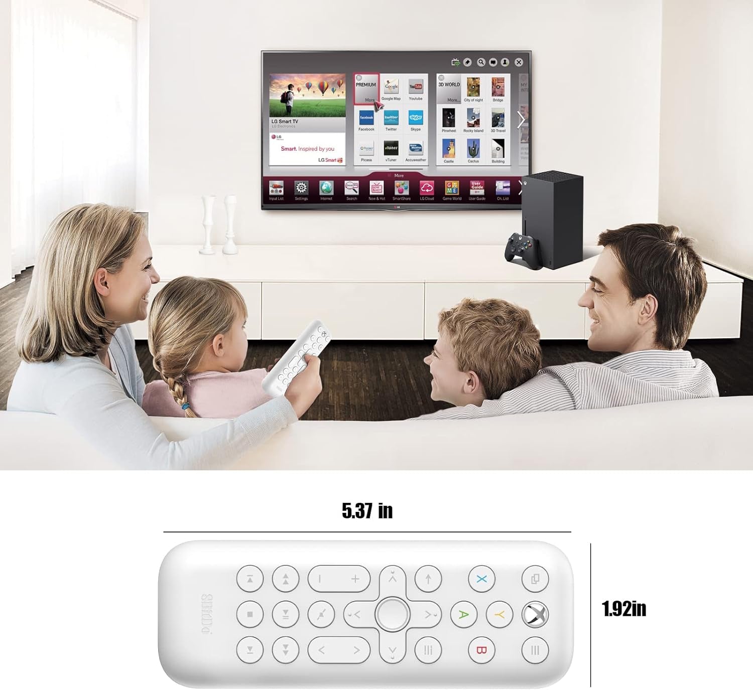 8Bitdo Media Remote for Xbox One, Series X and S (White, Short Edition)